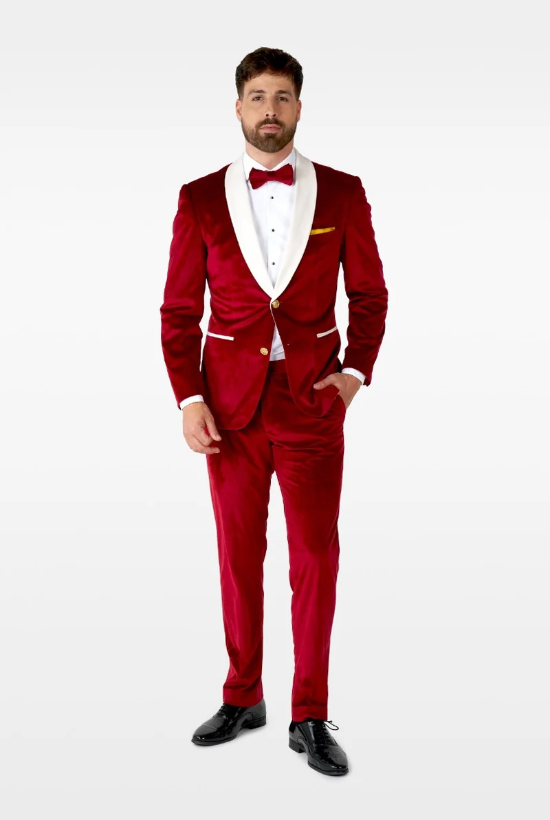 Opposuits Maatpak Fluweel Rood Luxe