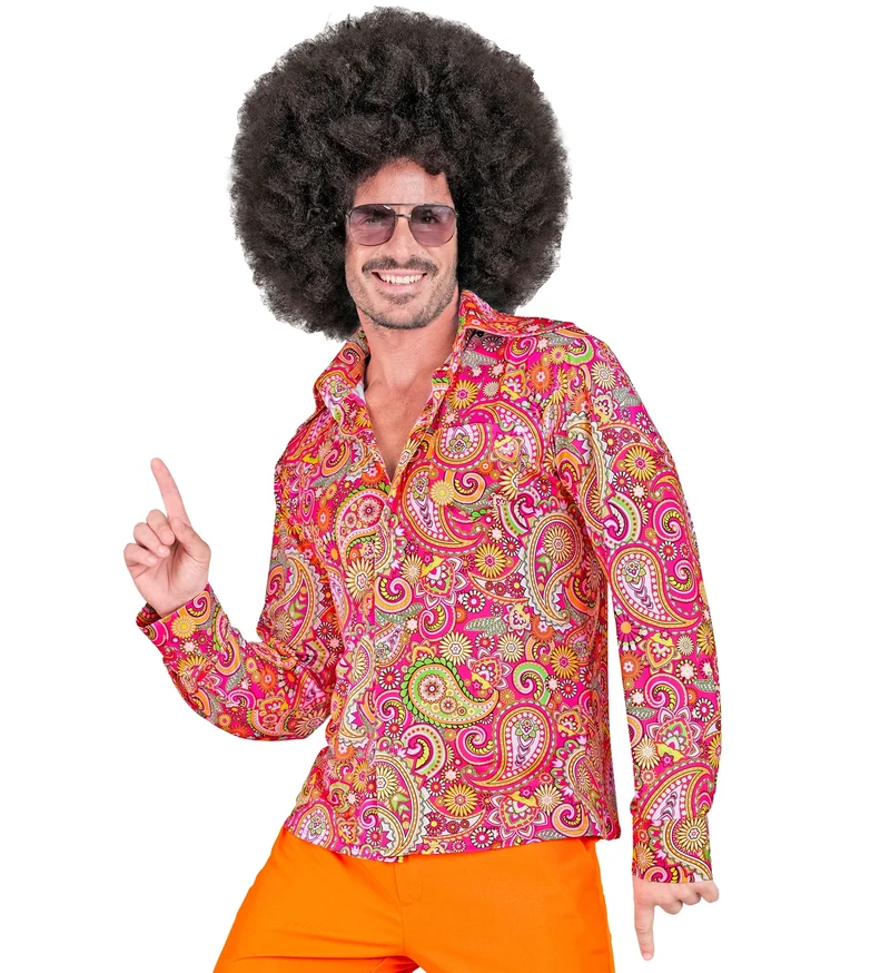 Jaren 70 shirt paisley heren