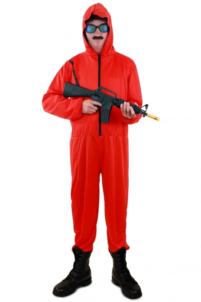 Rode overall met capuchon unisex