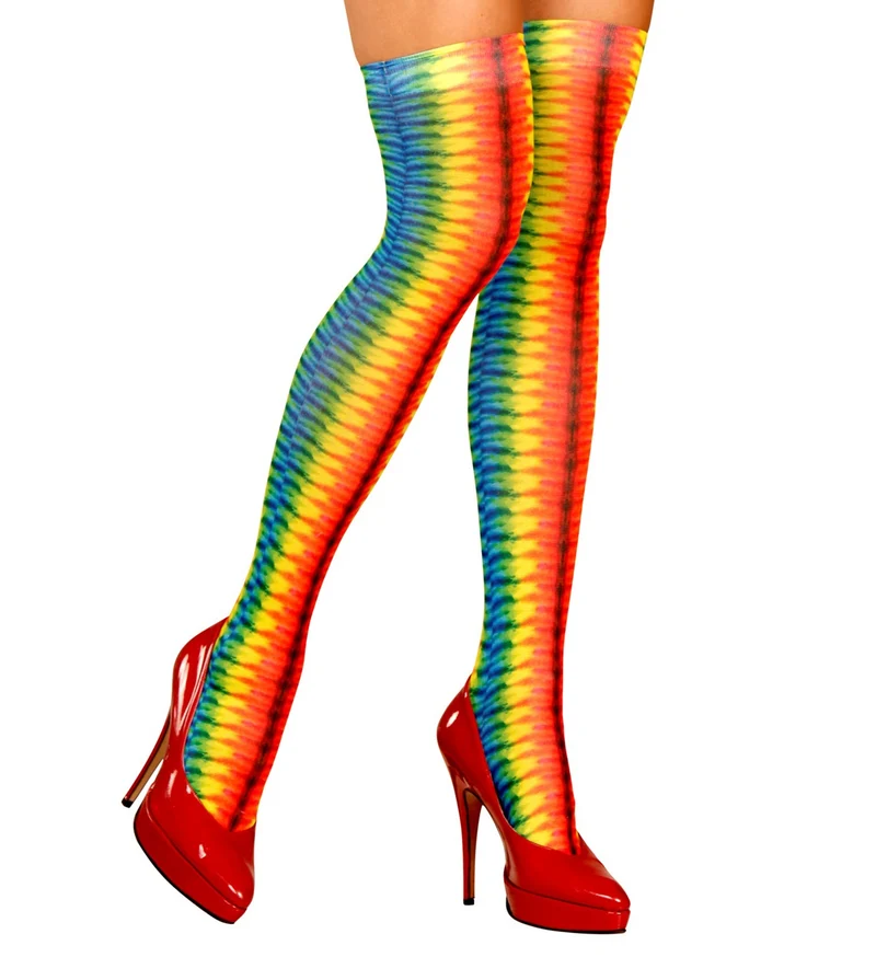 Hoge kousen regenboog kleuren