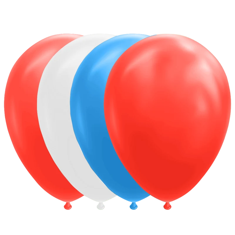 Ballonnen Set Rood/Wit/Blauw (25st)
