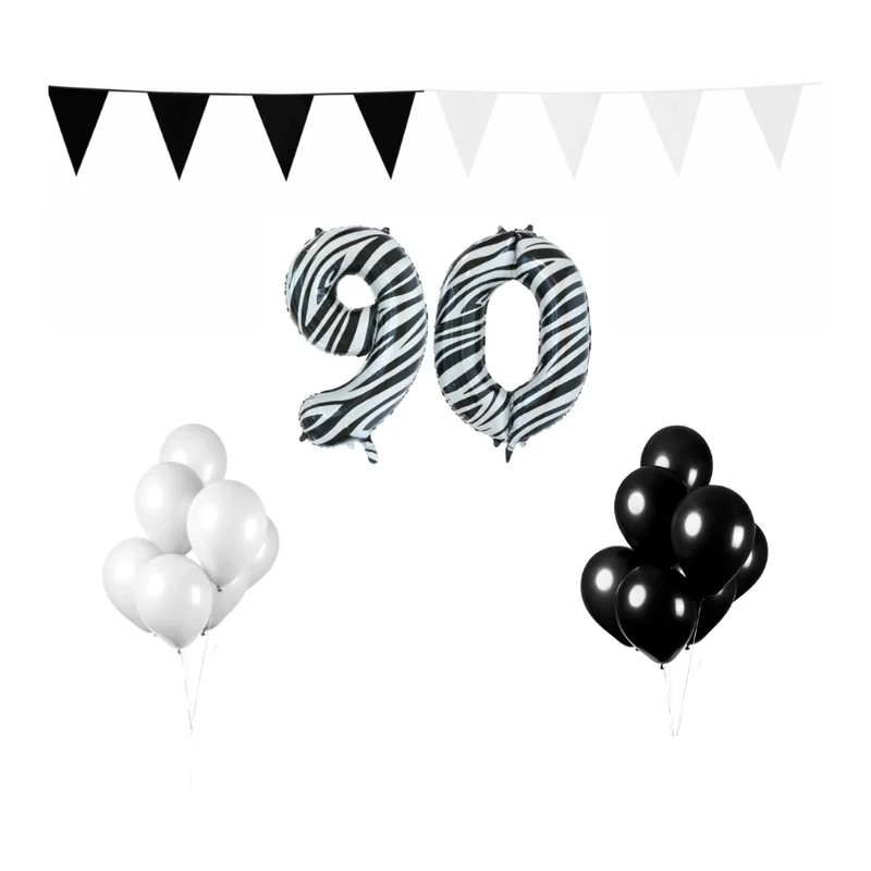 90 jaar Verjaardag Versiering Pakket Zebra