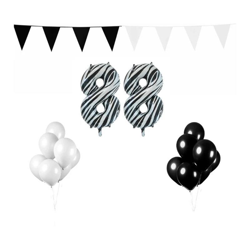 88 jaar Verjaardag Versiering Pakket Zebra