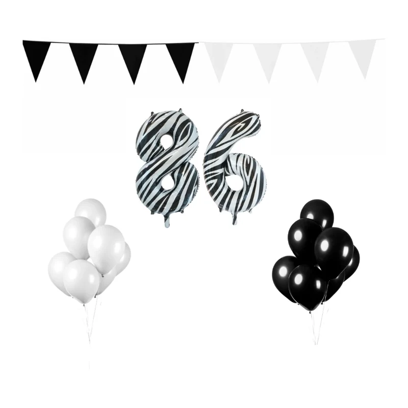 86 jaar Verjaardag Versiering Pakket Zebra