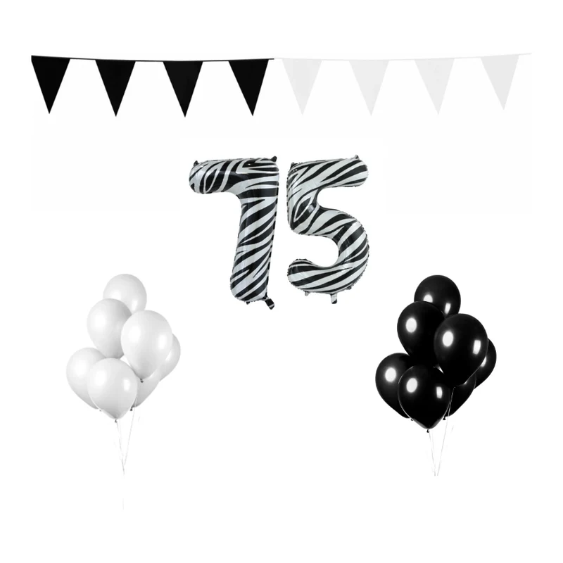 75 jaar Verjaardag Versiering Pakket Zebra