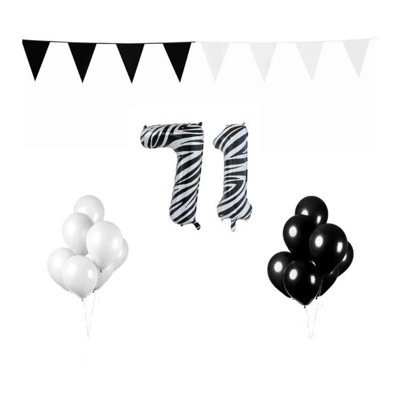 71 jaar Verjaardag Versiering Pakket Zebra