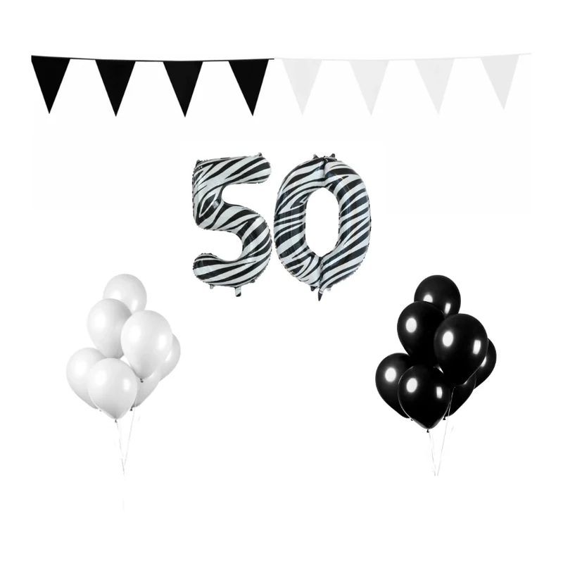 50 jaar Verjaardag Versiering Pakket Zebra