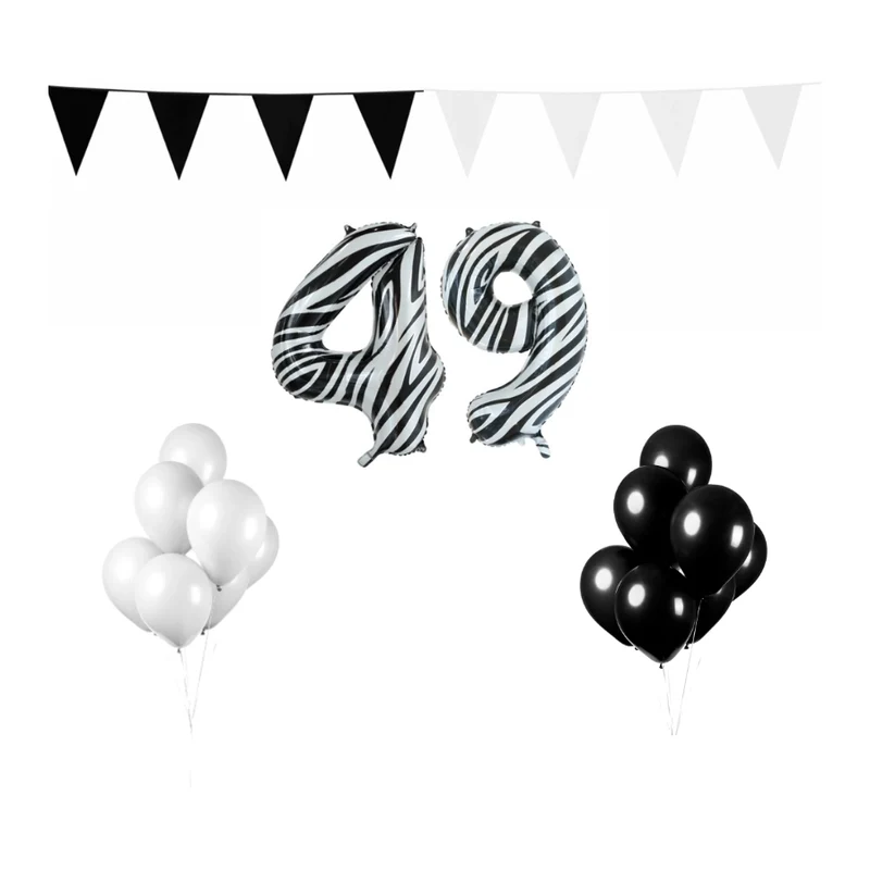 49 jaar Verjaardag Versiering Pakket Zebra