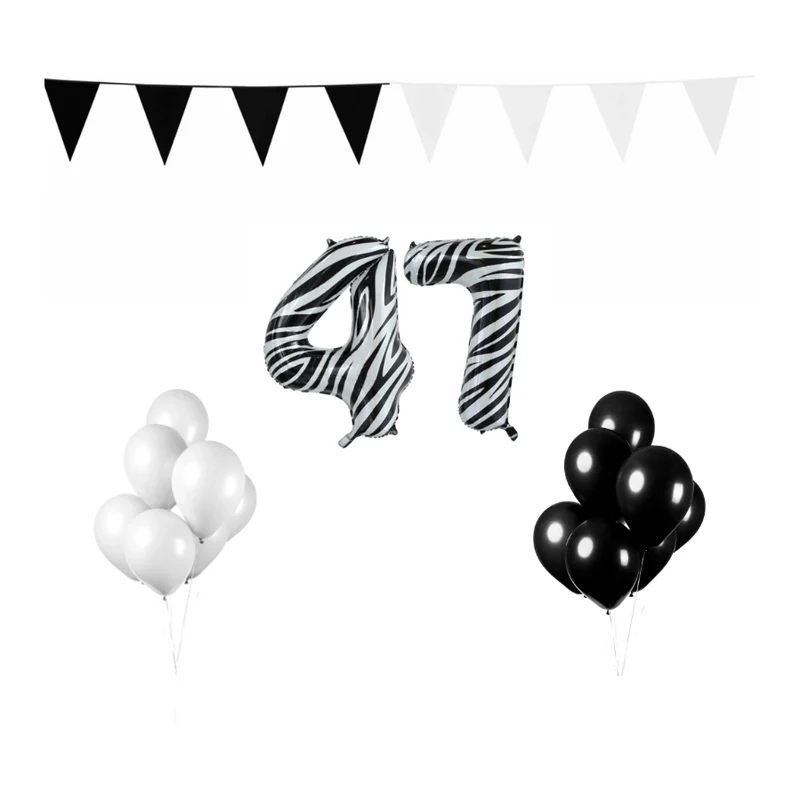 47 jaar Verjaardag Versiering Pakket Zebra