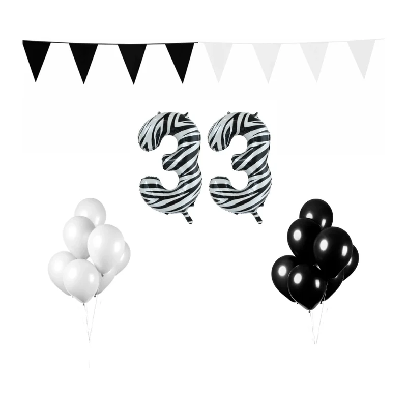 33 jaar Verjaardag Versiering Pakket Zebra