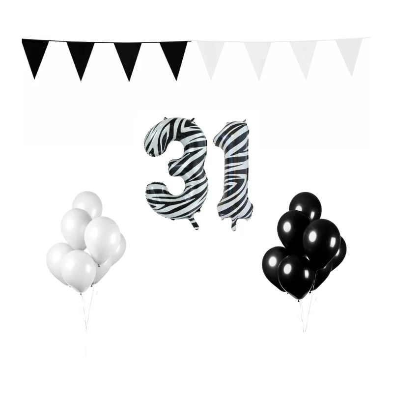 31 jaar Verjaardag Versiering Pakket Zebra