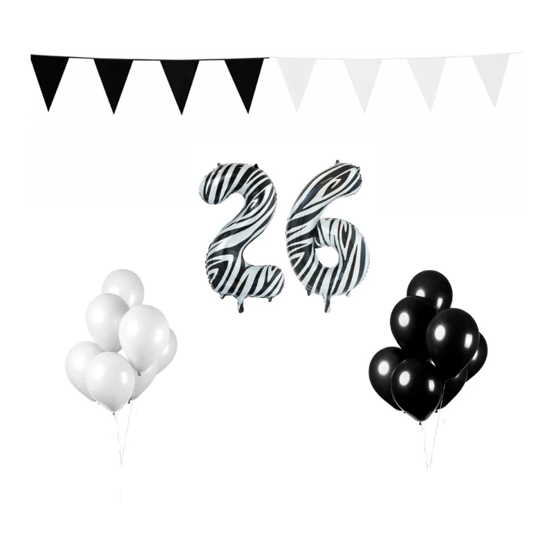 26 jaar Verjaardag Versiering Pakket Zebra