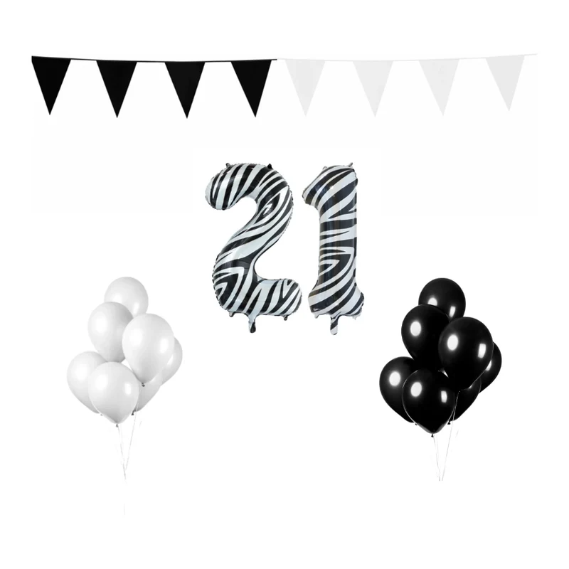 21 jaar Verjaardag Versiering Pakket Zebra