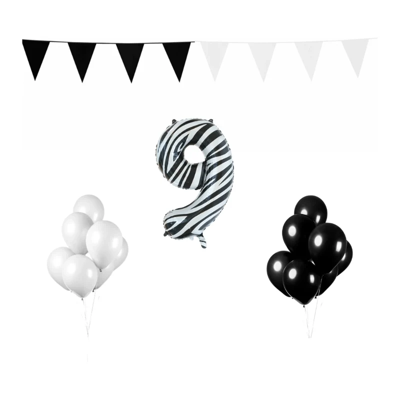 9 jaar Verjaardag Versiering Pakket Zebra