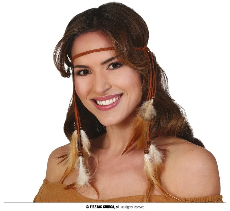 Hoofdband Met Veren Bruin