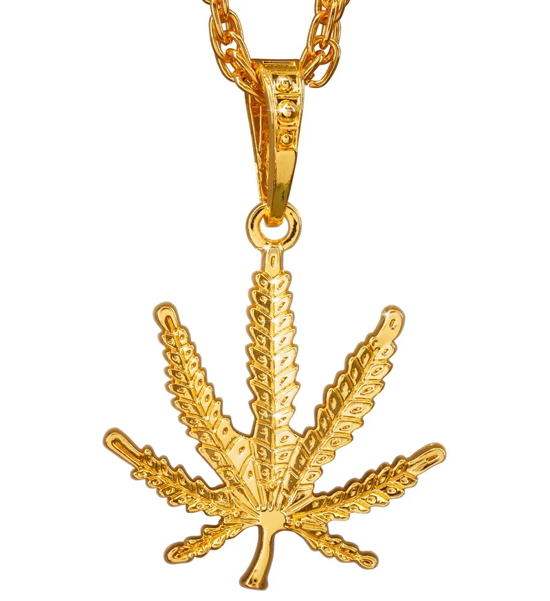 Ketting Marijuana- cannabis goud