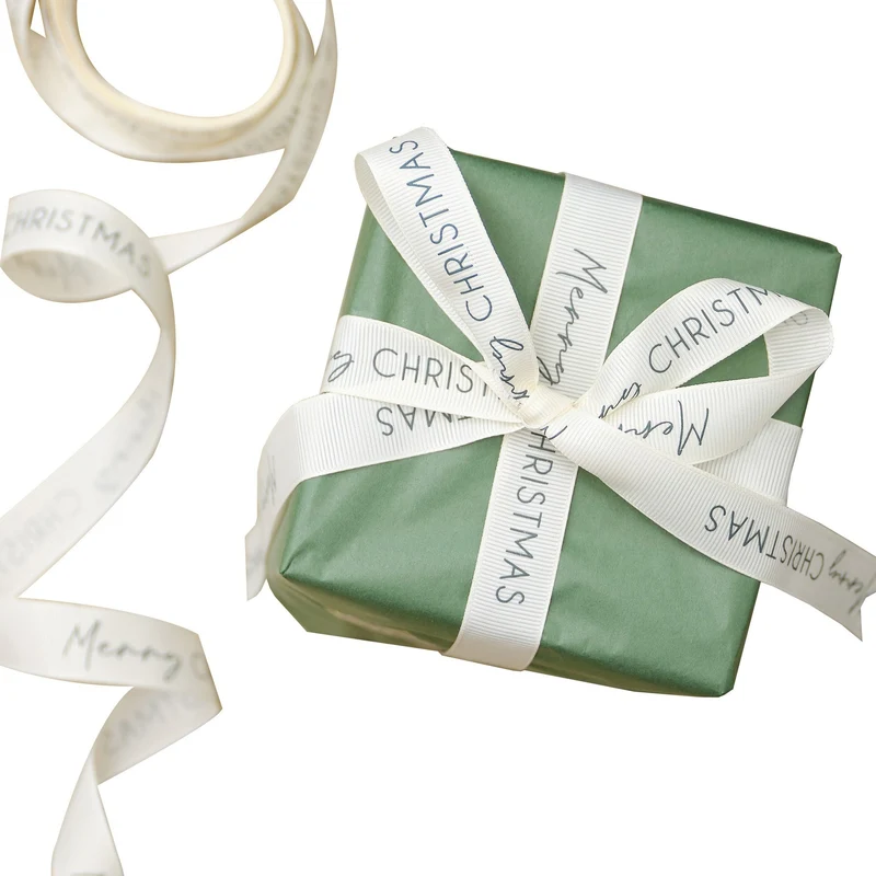 Cadeaulint Merry Christmas Wit (5m)
