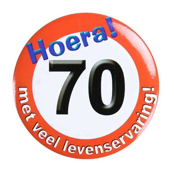 Button klein - 70 jaar verkeersbord