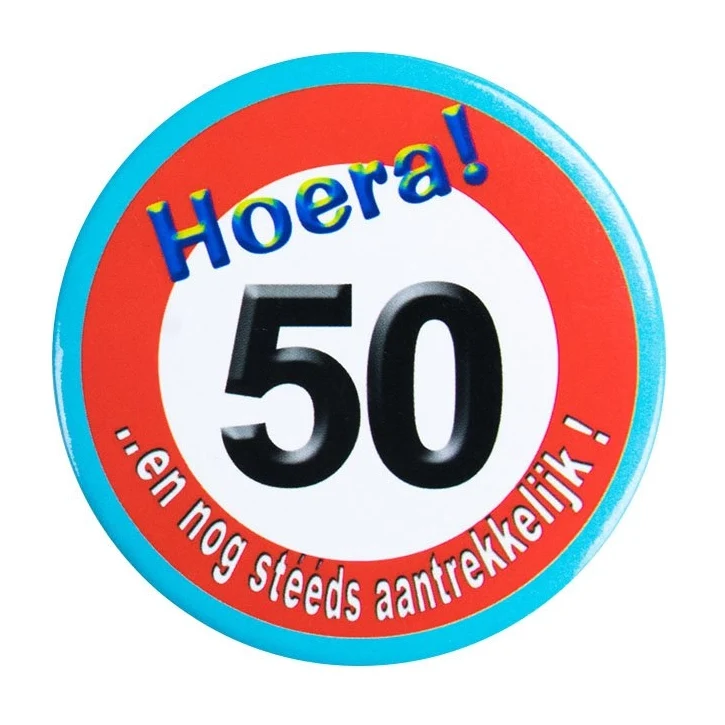 Button klein - 50 jaar verkeersbord