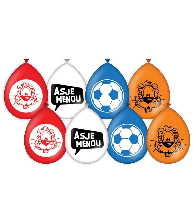 Loeki Ballonnen Rood/Wit/Blauw/Oranje WK/EK (8st)
