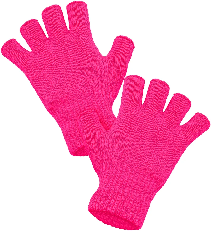 Vingerloze handschoenen neon roze