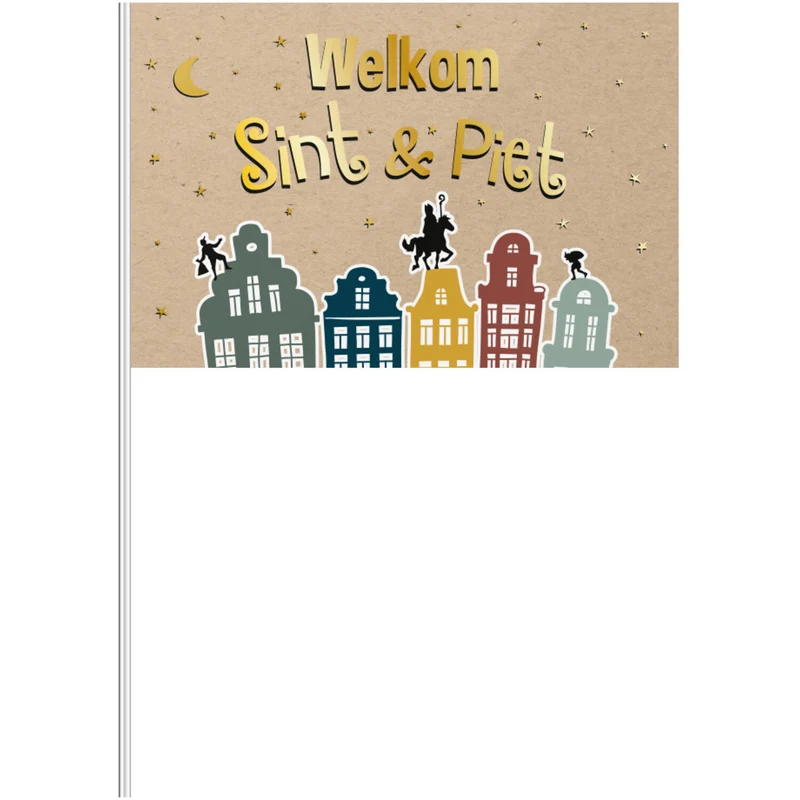 Zwaaivlaggetje Welkom Sint & Piet Classic