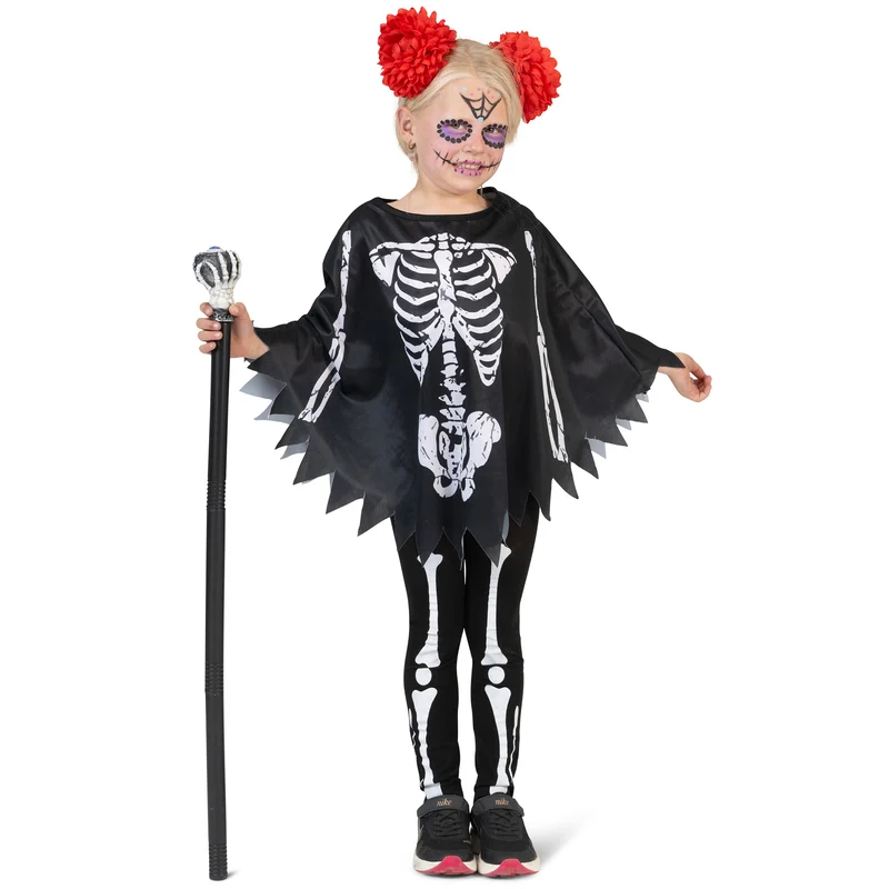 Skelet poncho kinderen