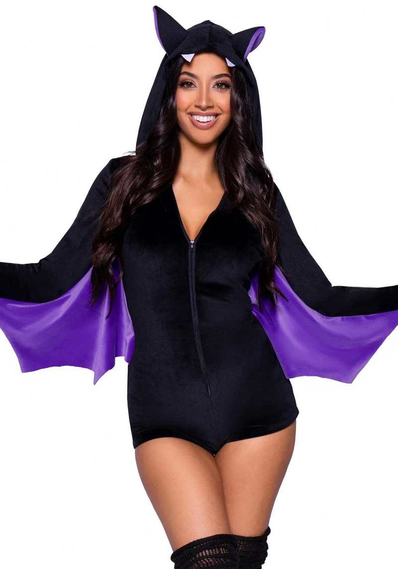 Batwoman Vleermuis pakje Velvet Zwart/Paars