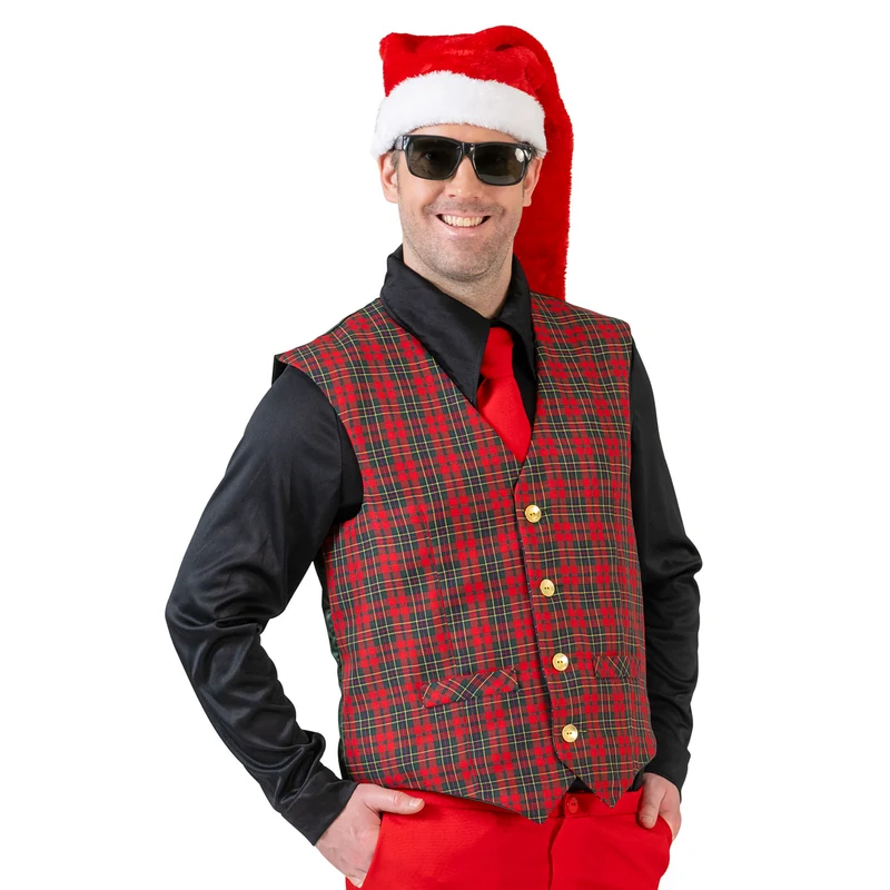 Kerst gilet tartan