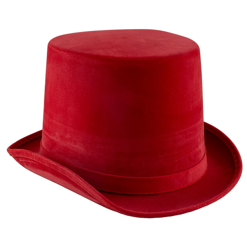 Hoge hoed rood lederlook