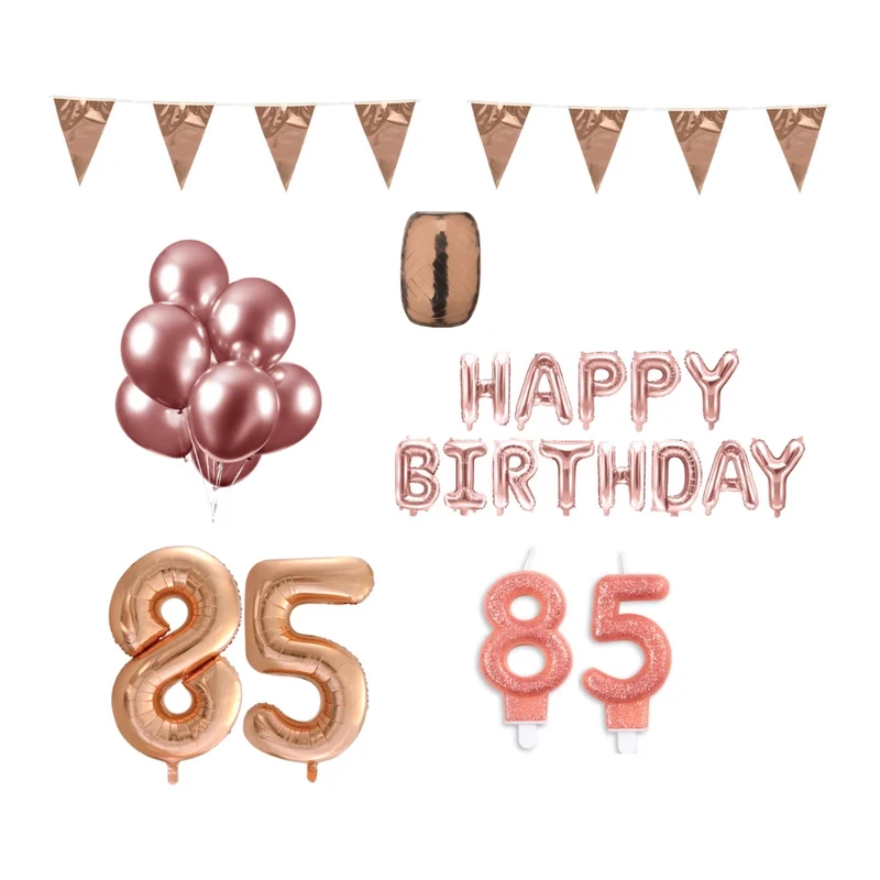 85 jaar Verjaardag Versiering Pakket Rosé Goud
