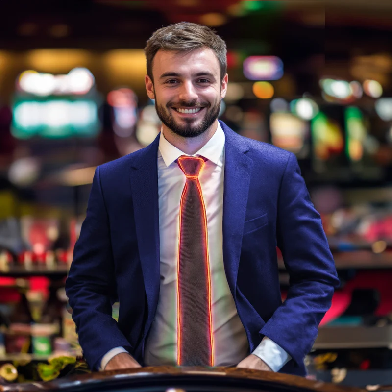Stropdas met licht oranje