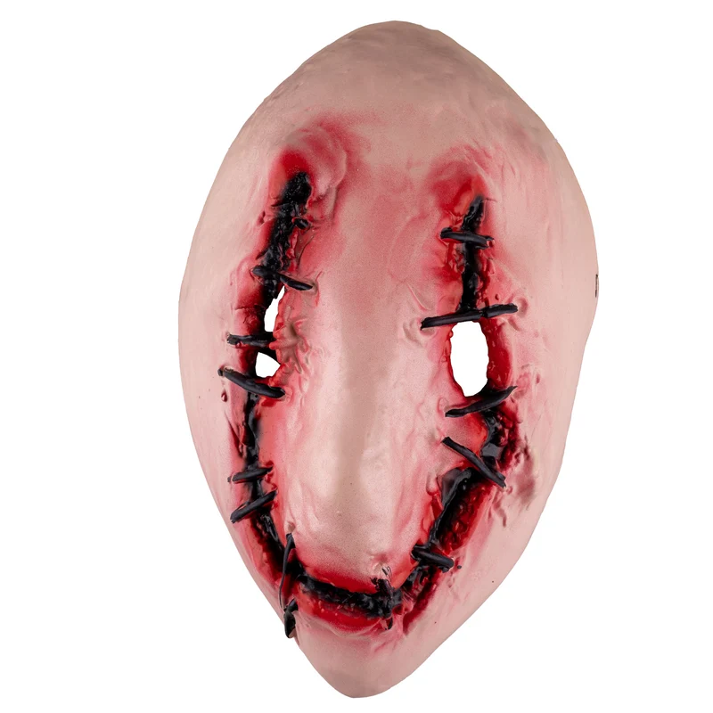 Masker met hechtingen en open wond