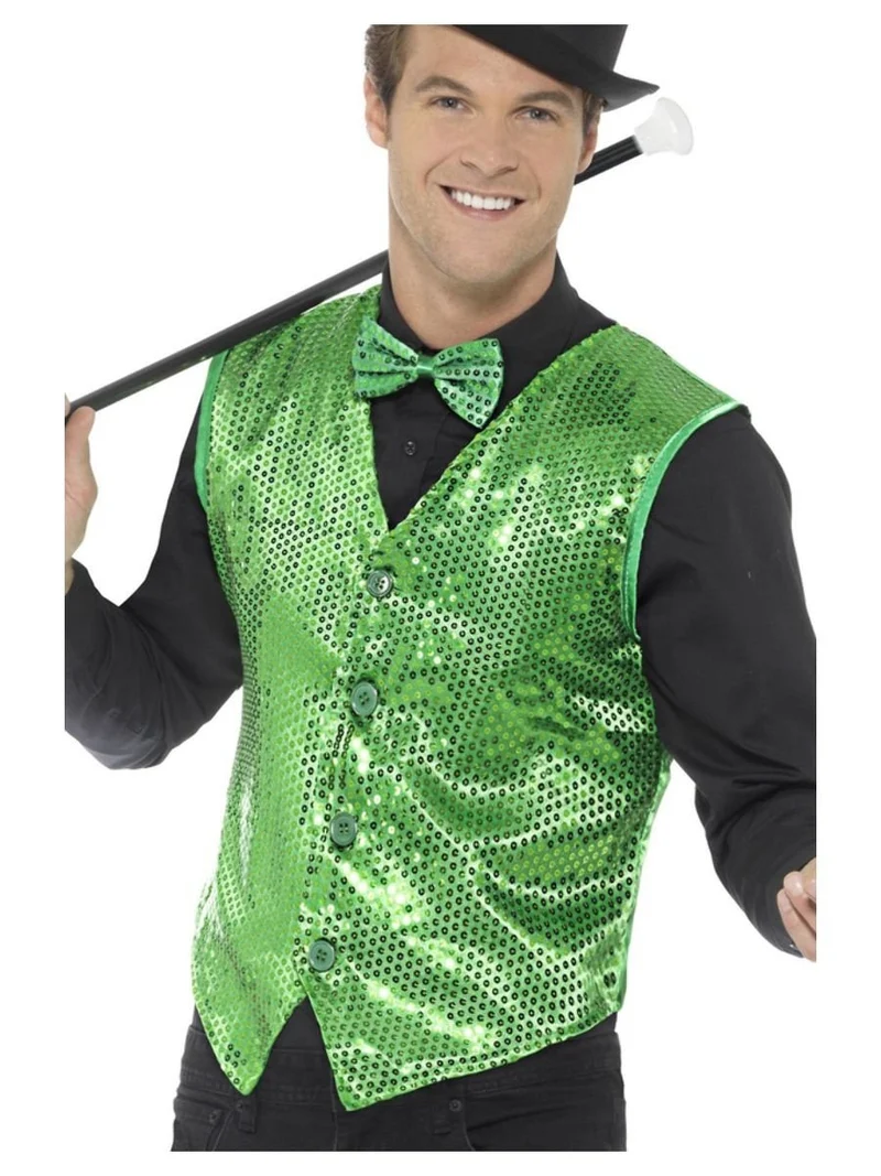 Gilet Pailletten Groen