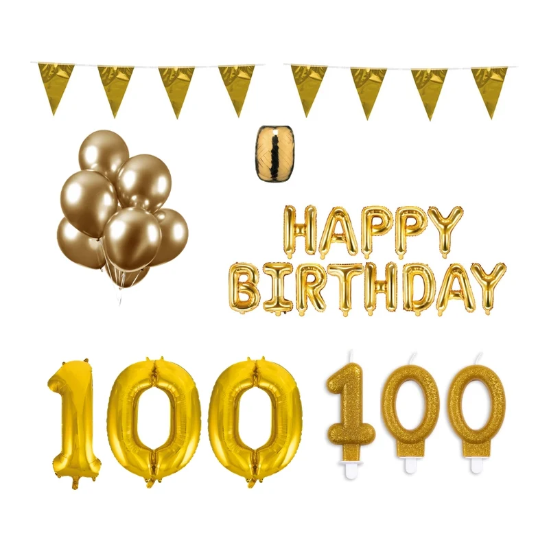 100 jaar Verjaardag Versiering Pakket Goud