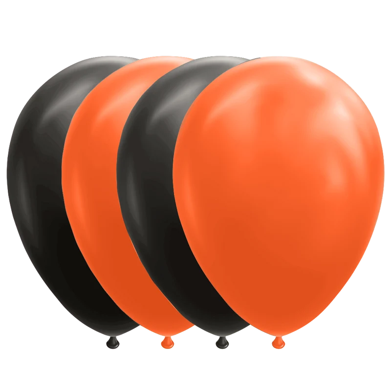 Ballonnen Set Zwart/Oranje (10st)