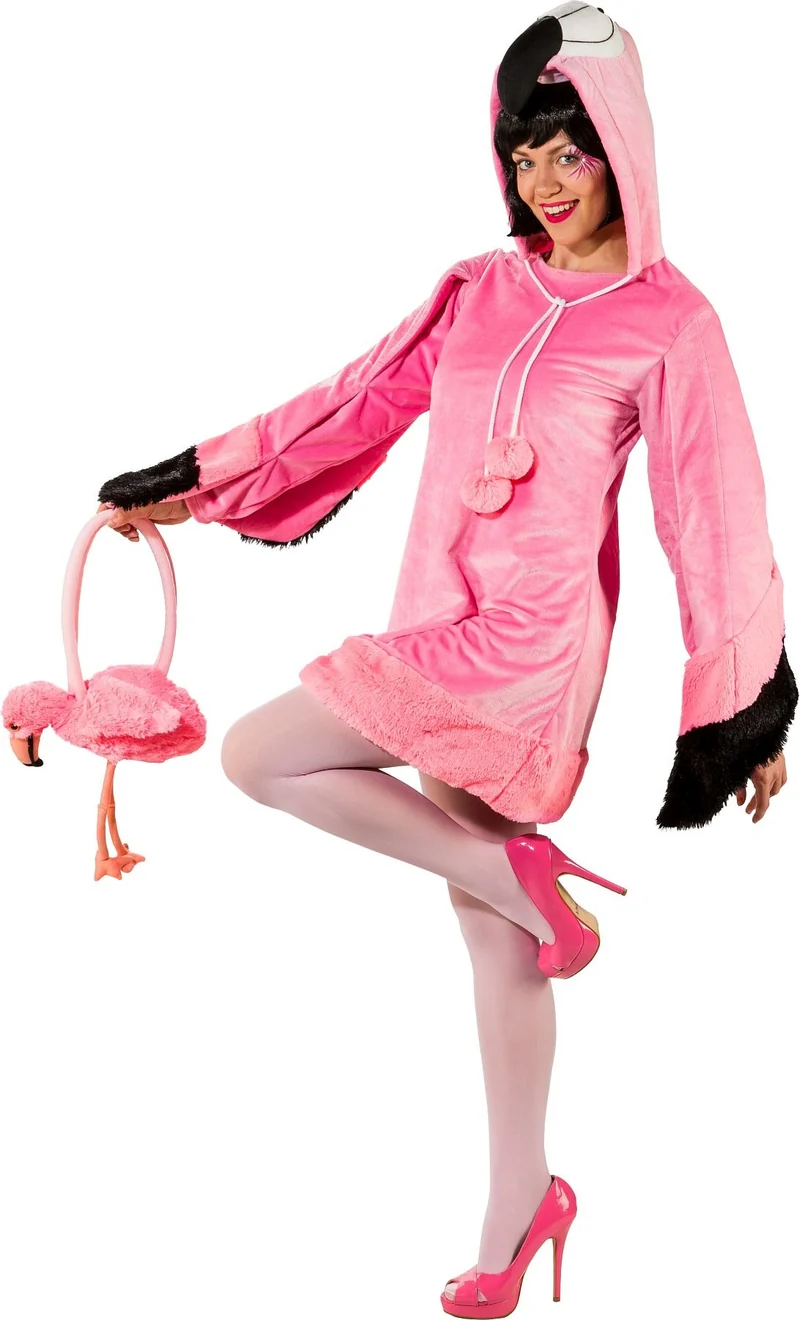 Flamingo Jurk Met Capuchon