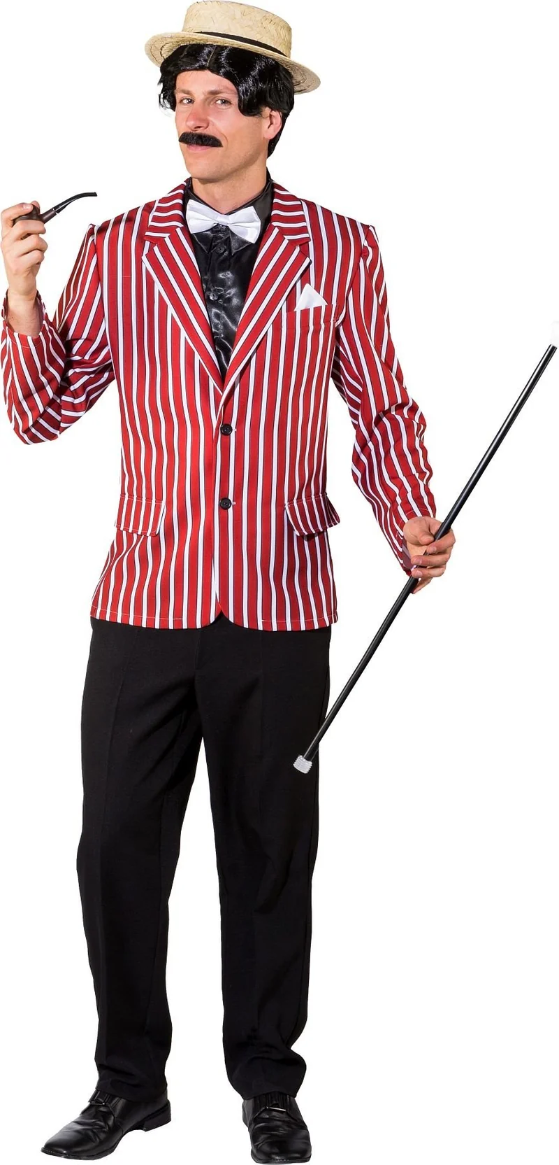 Jaren 20 Jasje Gestreept Rood/Wit