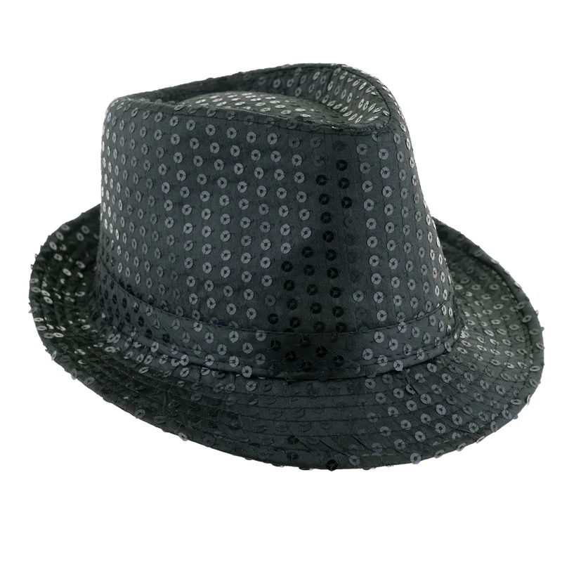 Zwart glitterhoed met pailletten