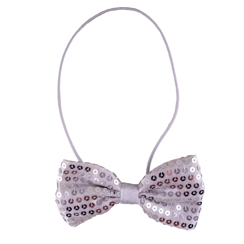 Zilveren disco glitter strik met pailletten