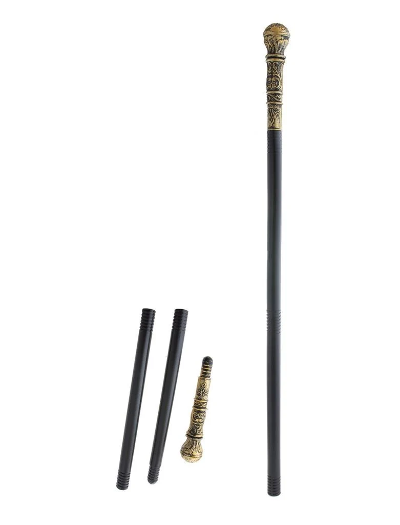 Wandelstok met gouden knop pvc