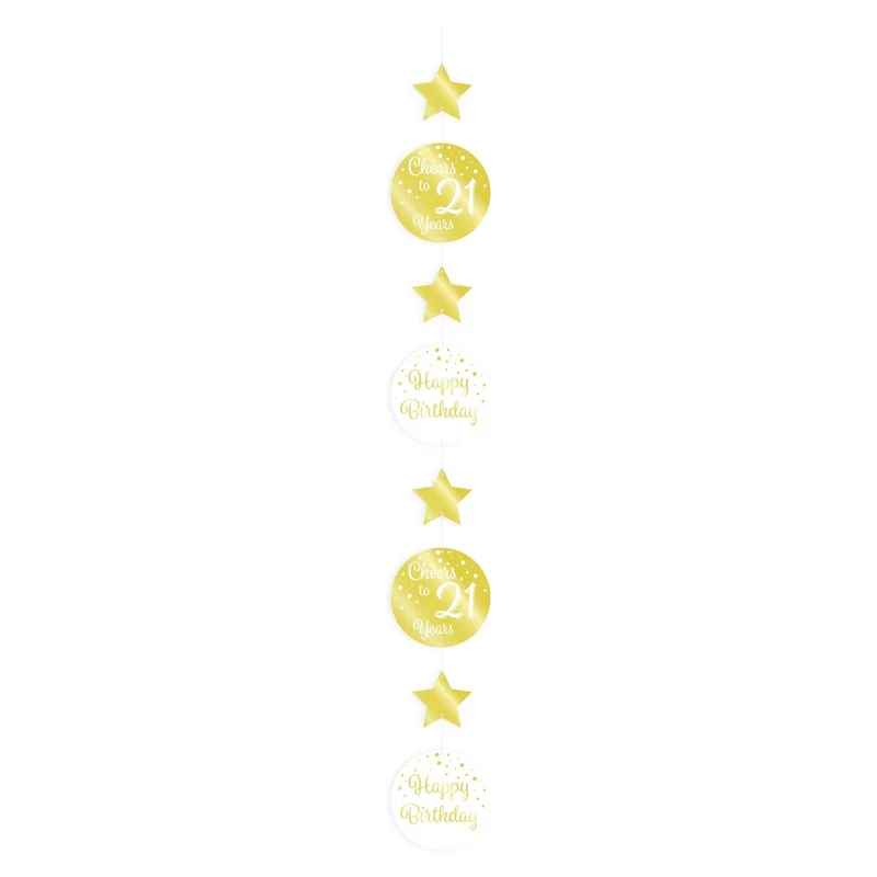 Hang decoratie verjaardag versiering 21 jaar goud