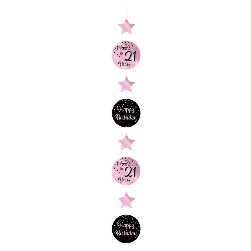 Hang decoratie verjaardag versiering 21 jaar rose goud