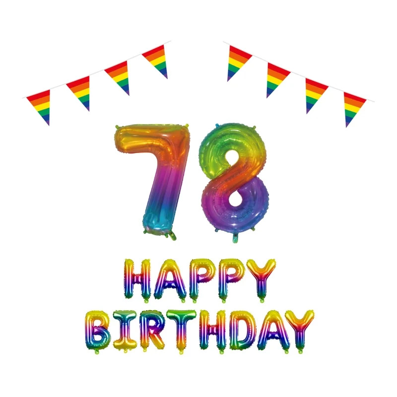 78 jaar Verjaardag Versiering Pakket Regenboog