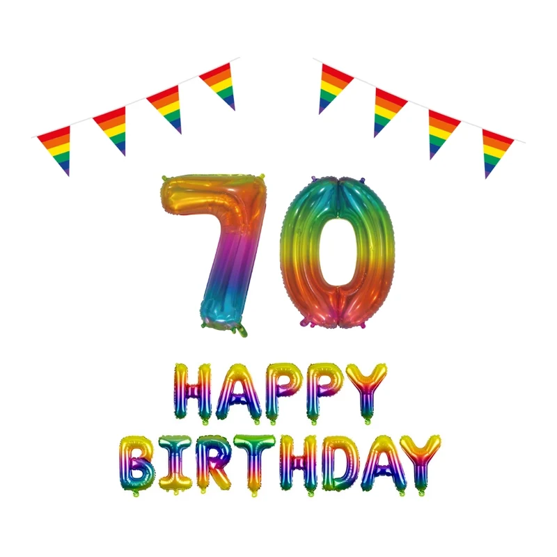 70 jaar Verjaardag Versiering Pakket Regenboog