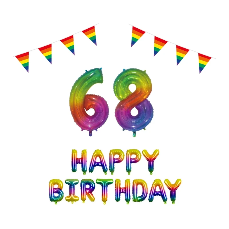 68 jaar Verjaardag Versiering Pakket Regenboog