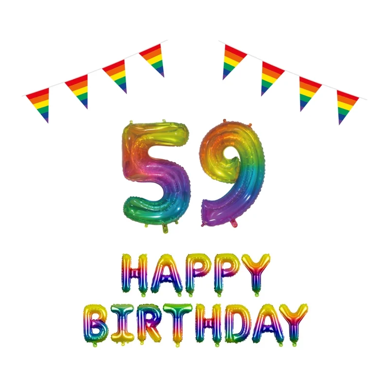 59 jaar Verjaardag Versiering Pakket Regenboog