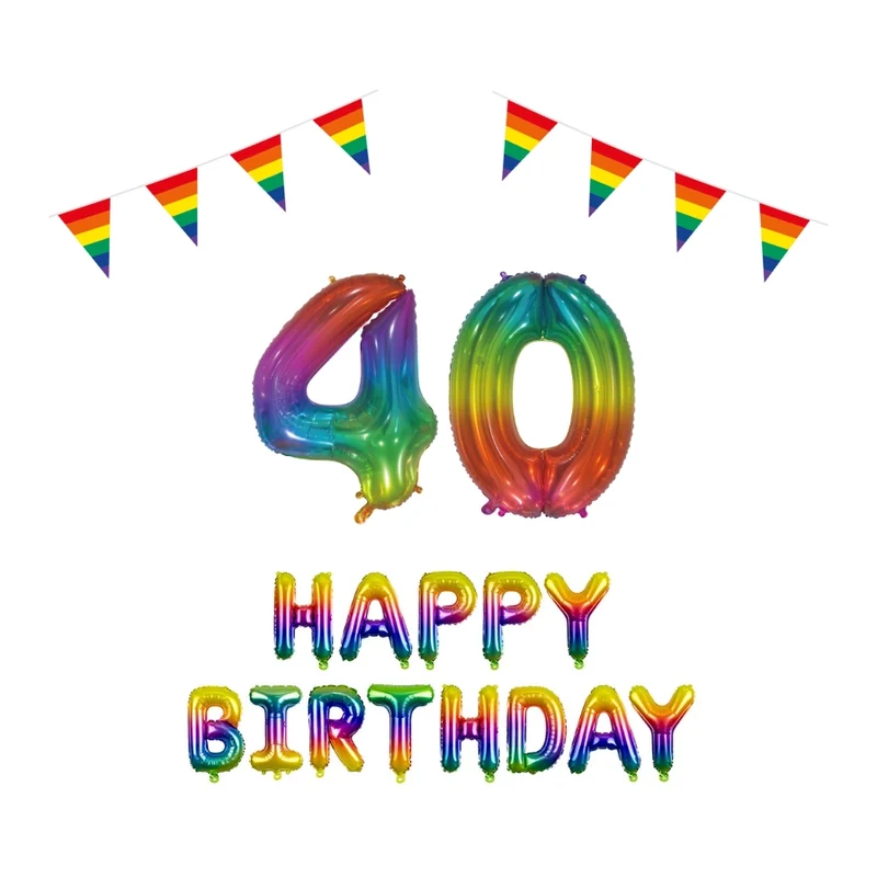40 jaar Verjaardag Versiering Pakket Regenboog