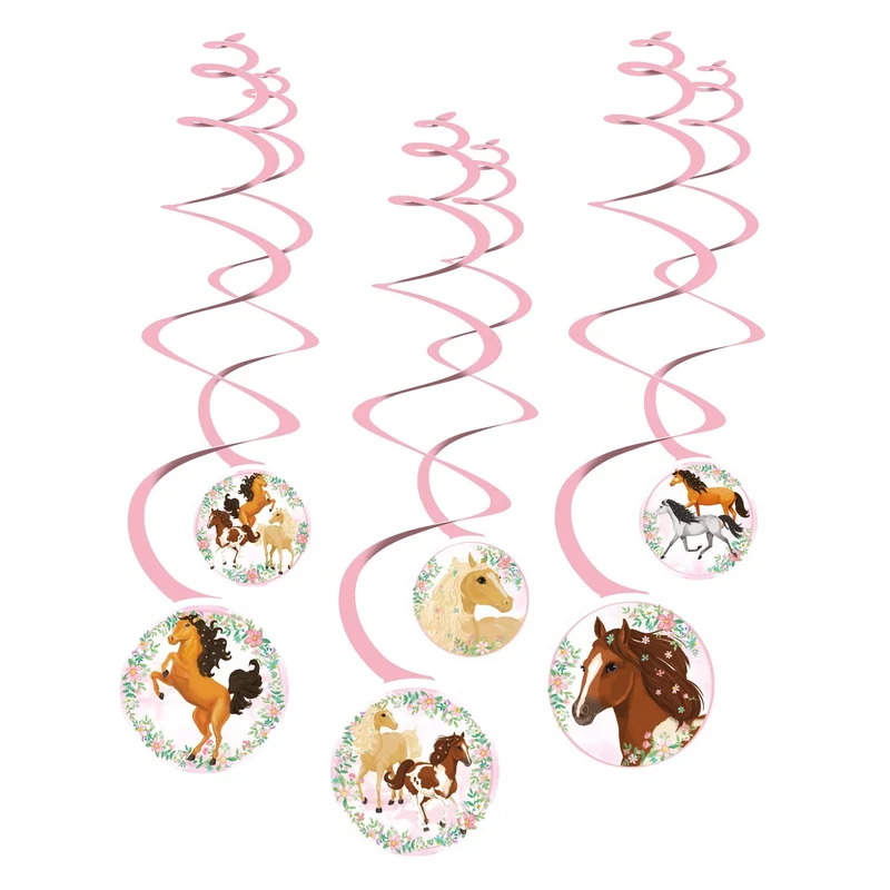 Beautiful Horses swirl decoraties 6 stuks