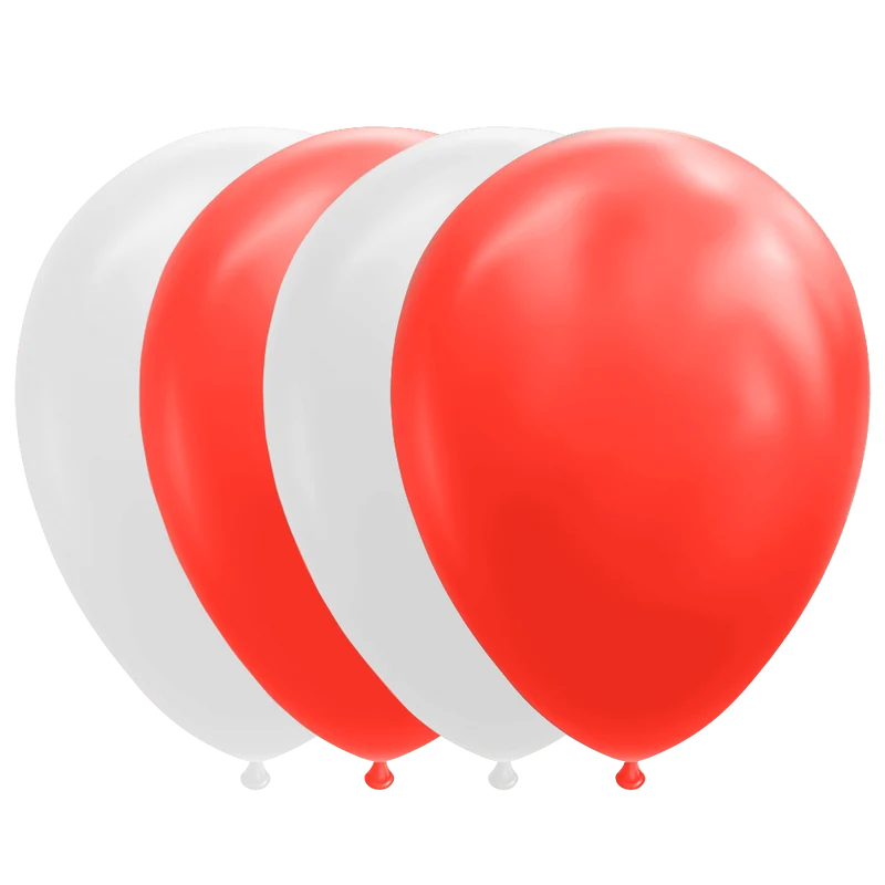 Ballonnen Set Rood/Wit (10st)